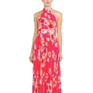 Eliza J pleated halter maxi dress size 14
